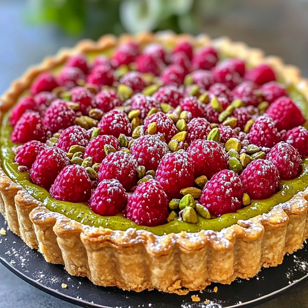 Tarte Pistaches-Framboises