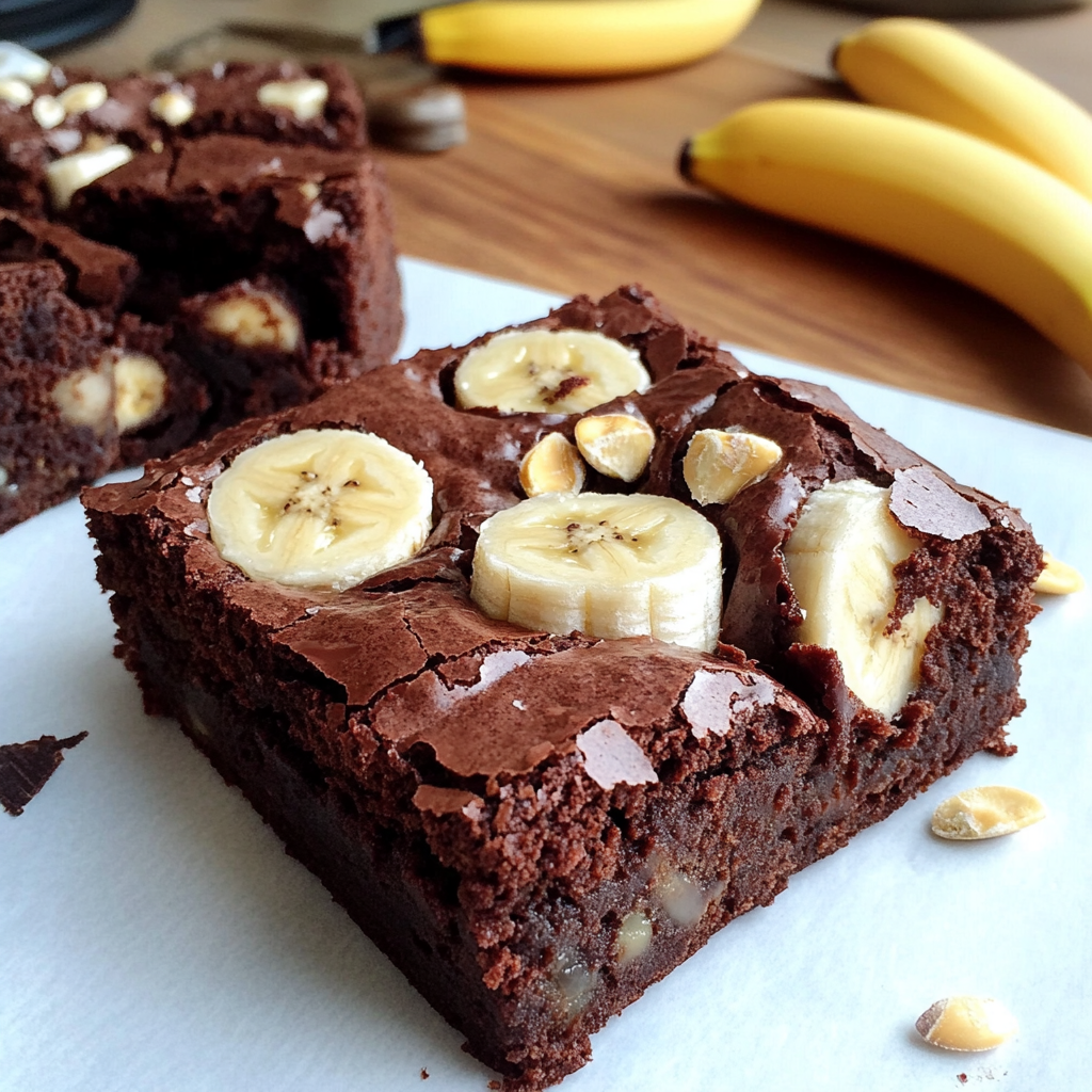 Carrés de brownies au chocolat, aux bananes et aux haricots blancs