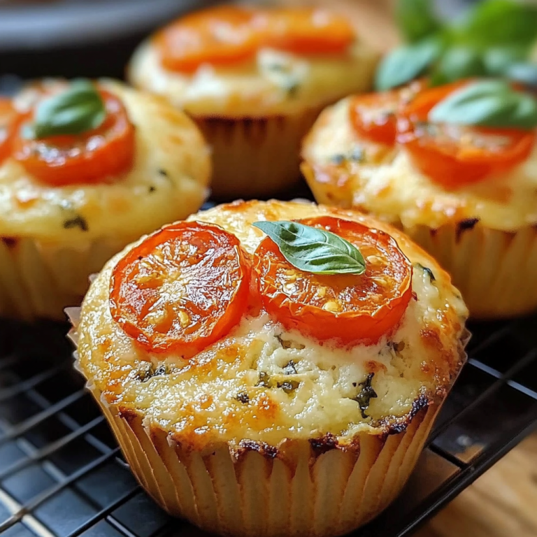 Muffins Tomate, Mozzarella et Basilic