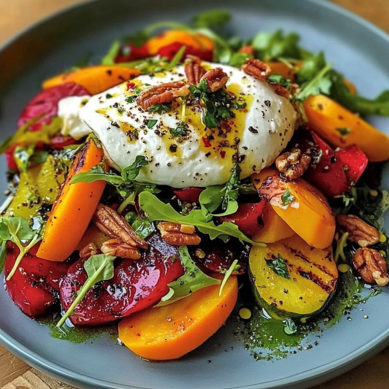 Salade de betteraves et carottes rôties à la burrata