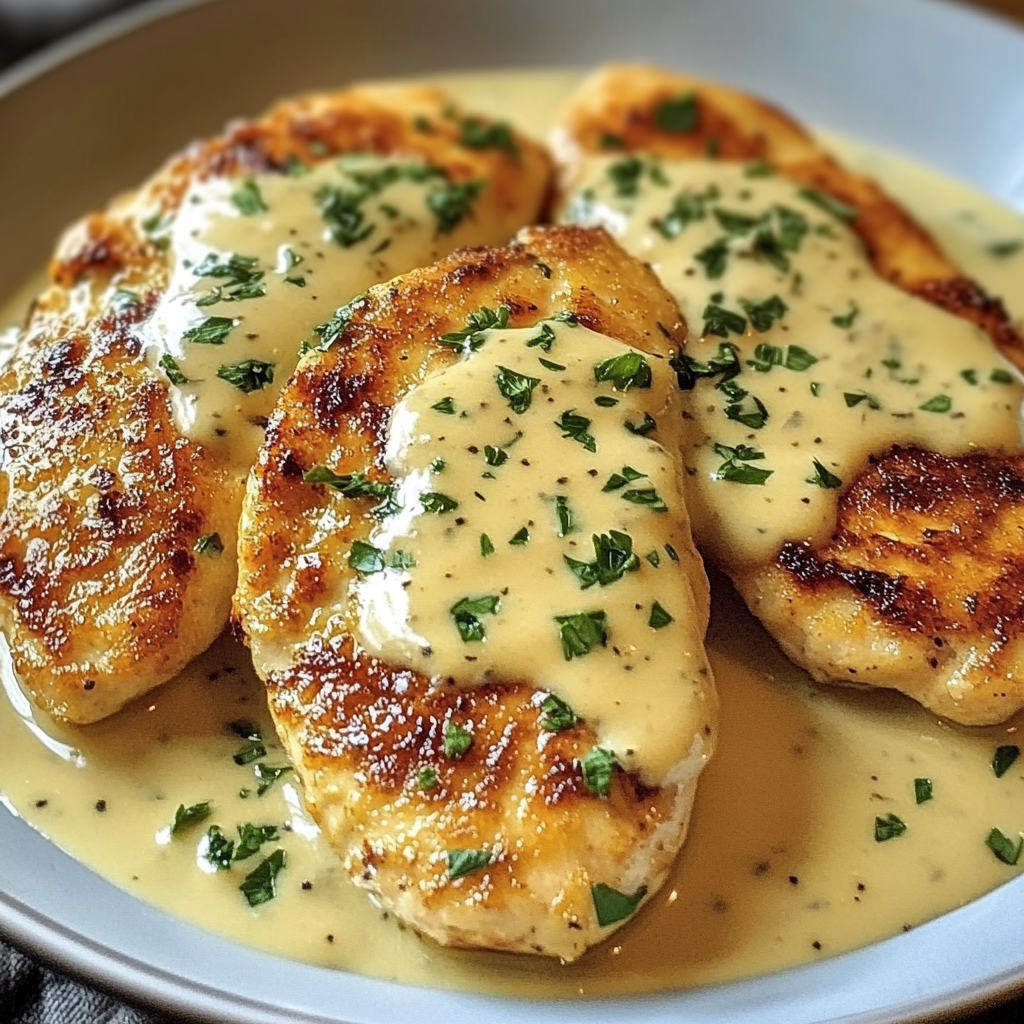 Escalopes de Poulet à la Crème de Moutarde