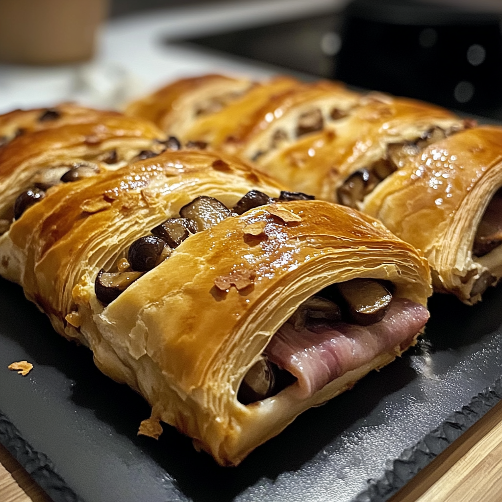 Feuilleté aux Champignons et Jambon