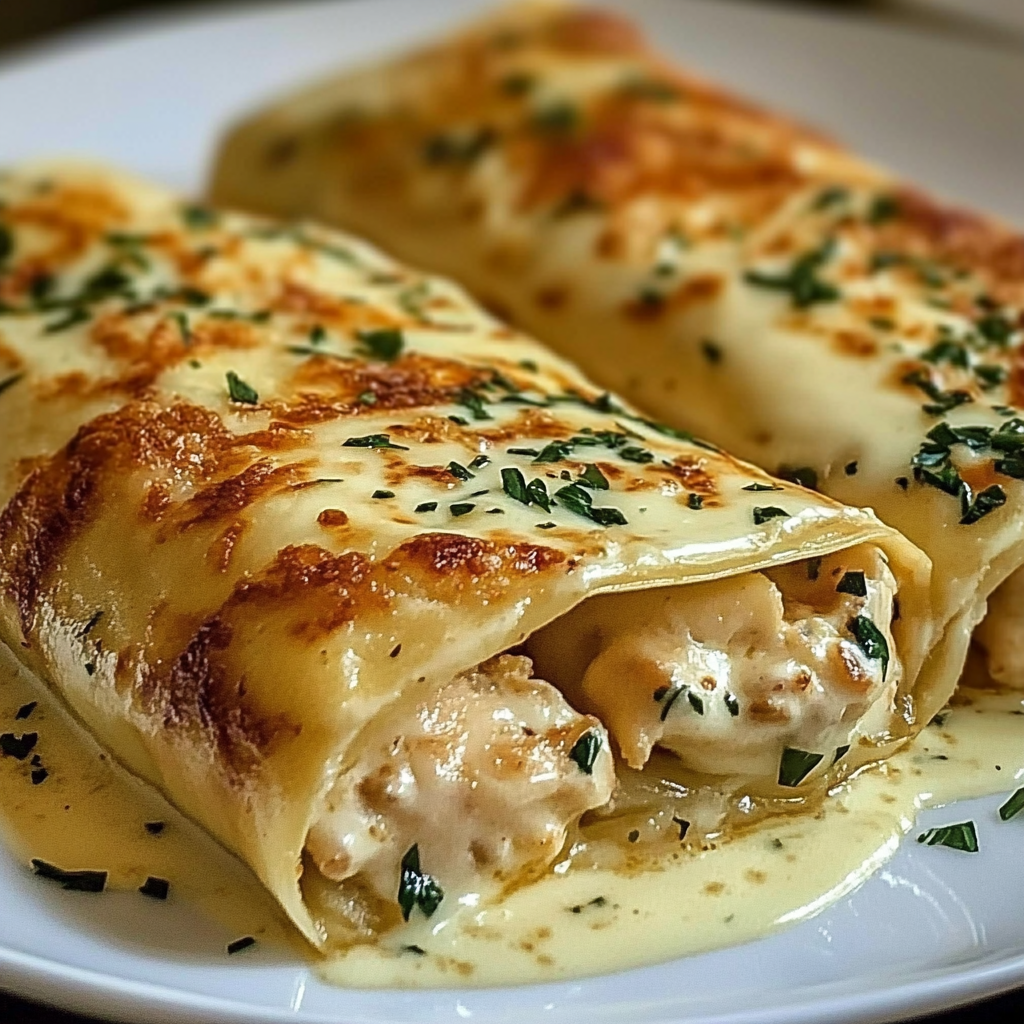 Wraps de Poulet à l’Ail et au Fromage