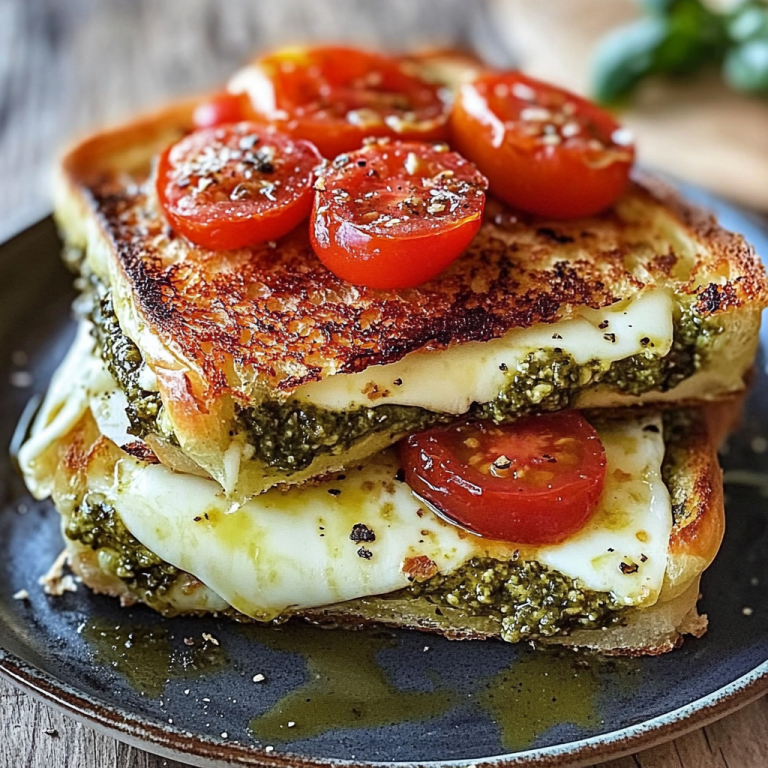 Croque-Monsieur Méditerranéen à la Mozzarella et au Pesto