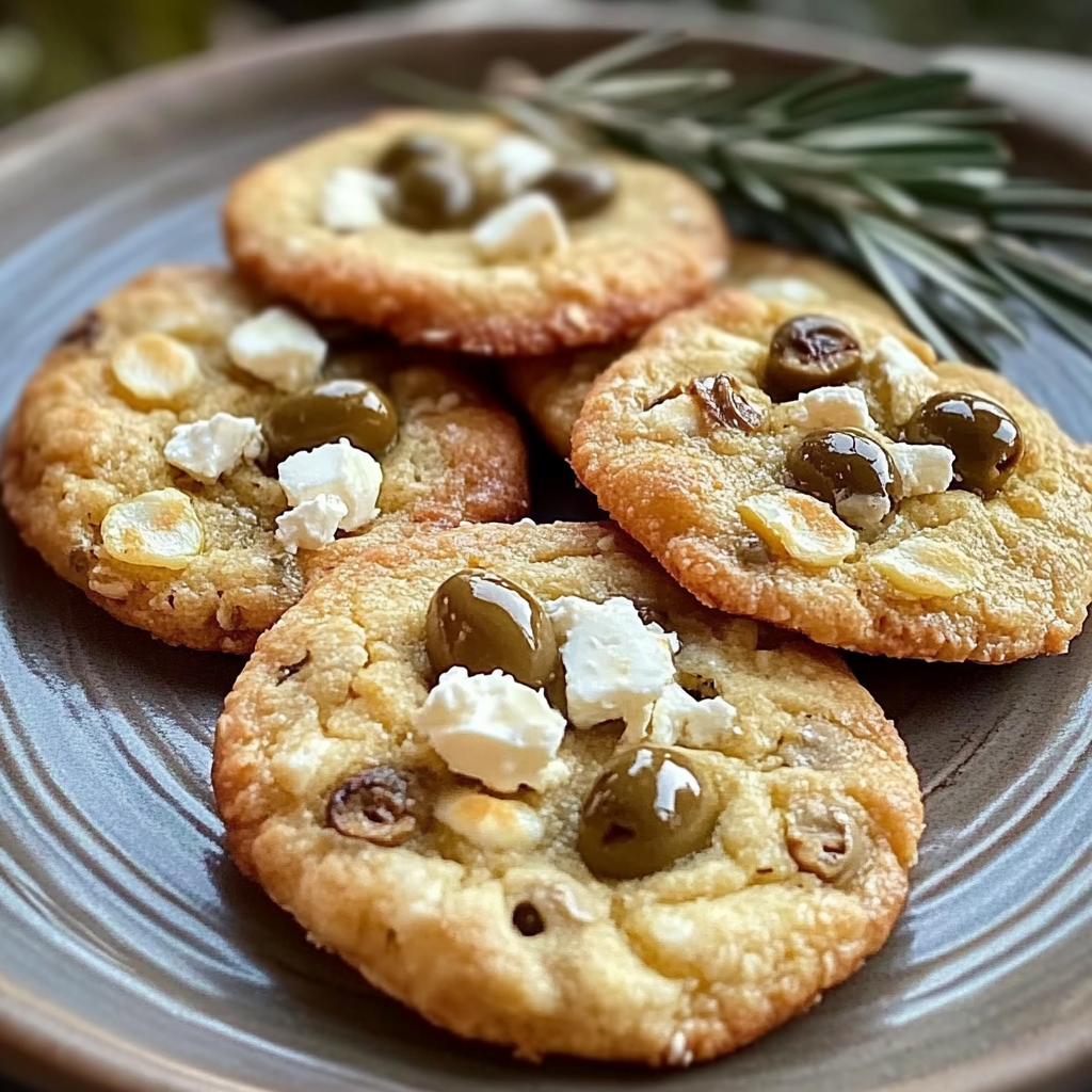 Cookies salés aux olives et feta