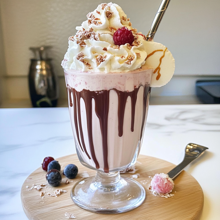 Milk-shake à la vanille et pétales chocolatés