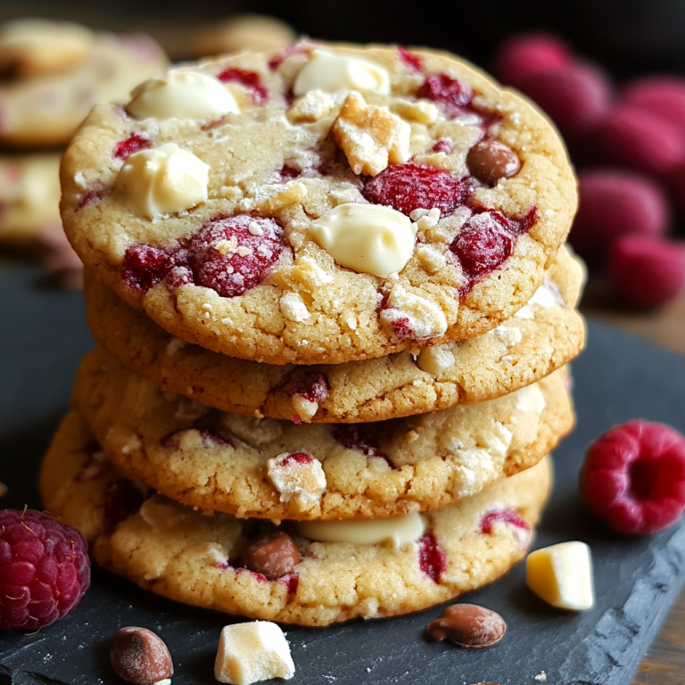 Cookies aux framboises et chocolat blanc
