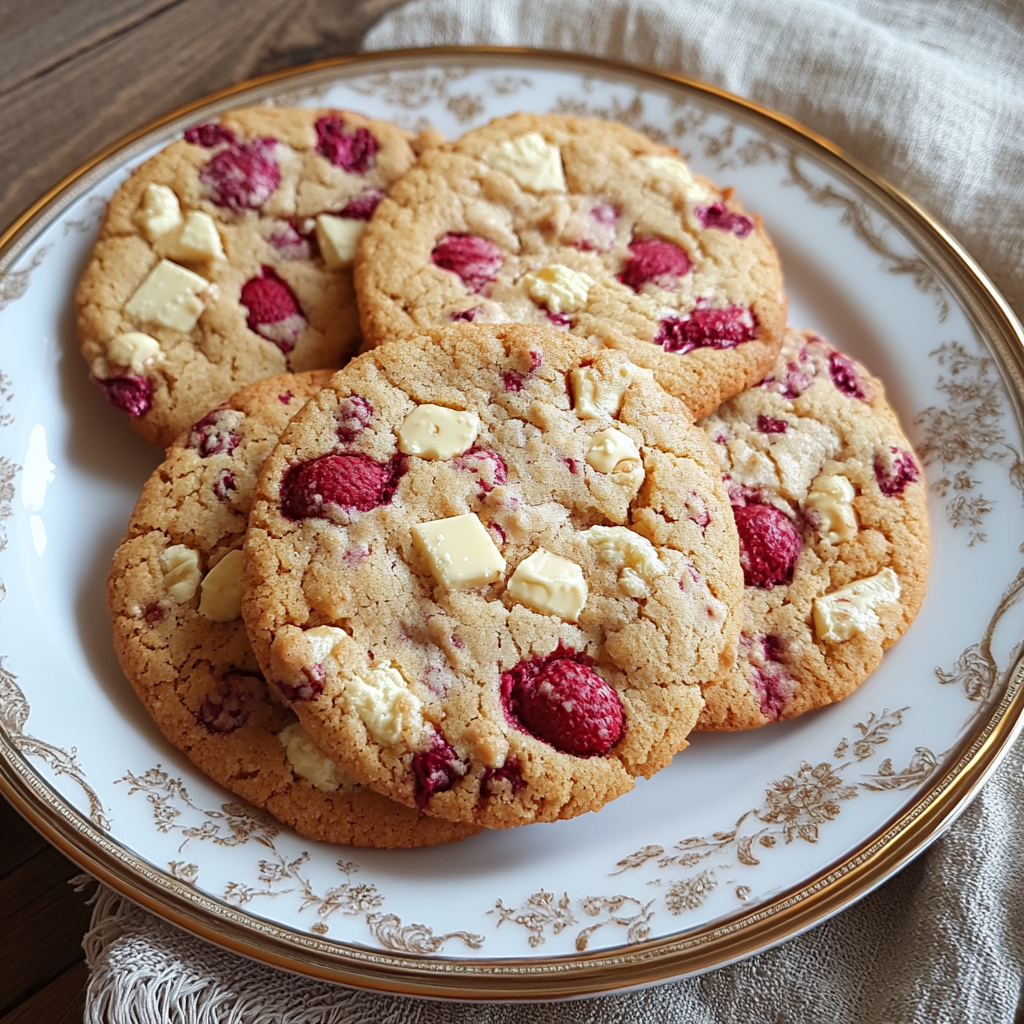 Cookies aux framboises et chocolat blanc