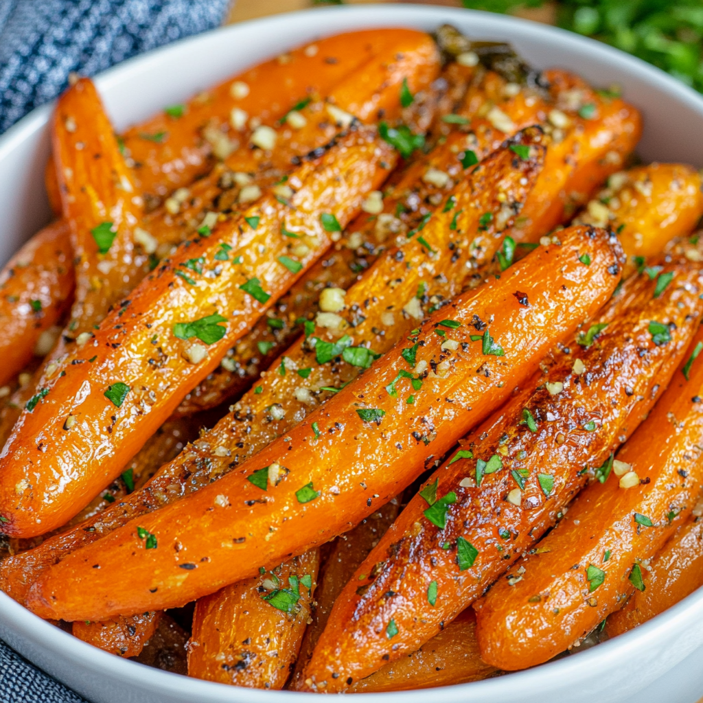 Carottes rôties au miel et à l'ail