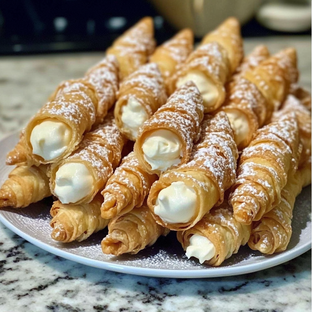 Cannoli à la crème pâtissière