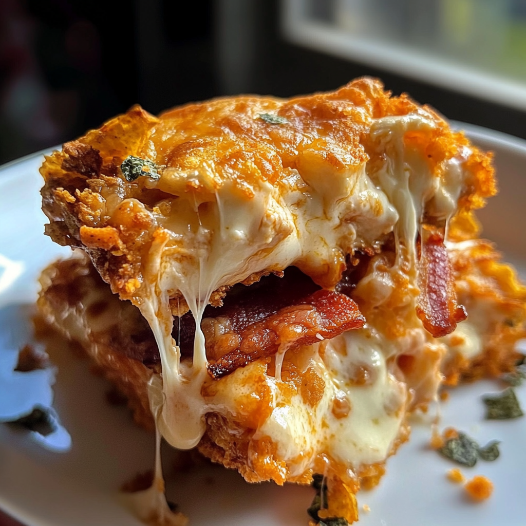 Poulet au Fromage à la Crème et Bacon, en Croûte de Doritos