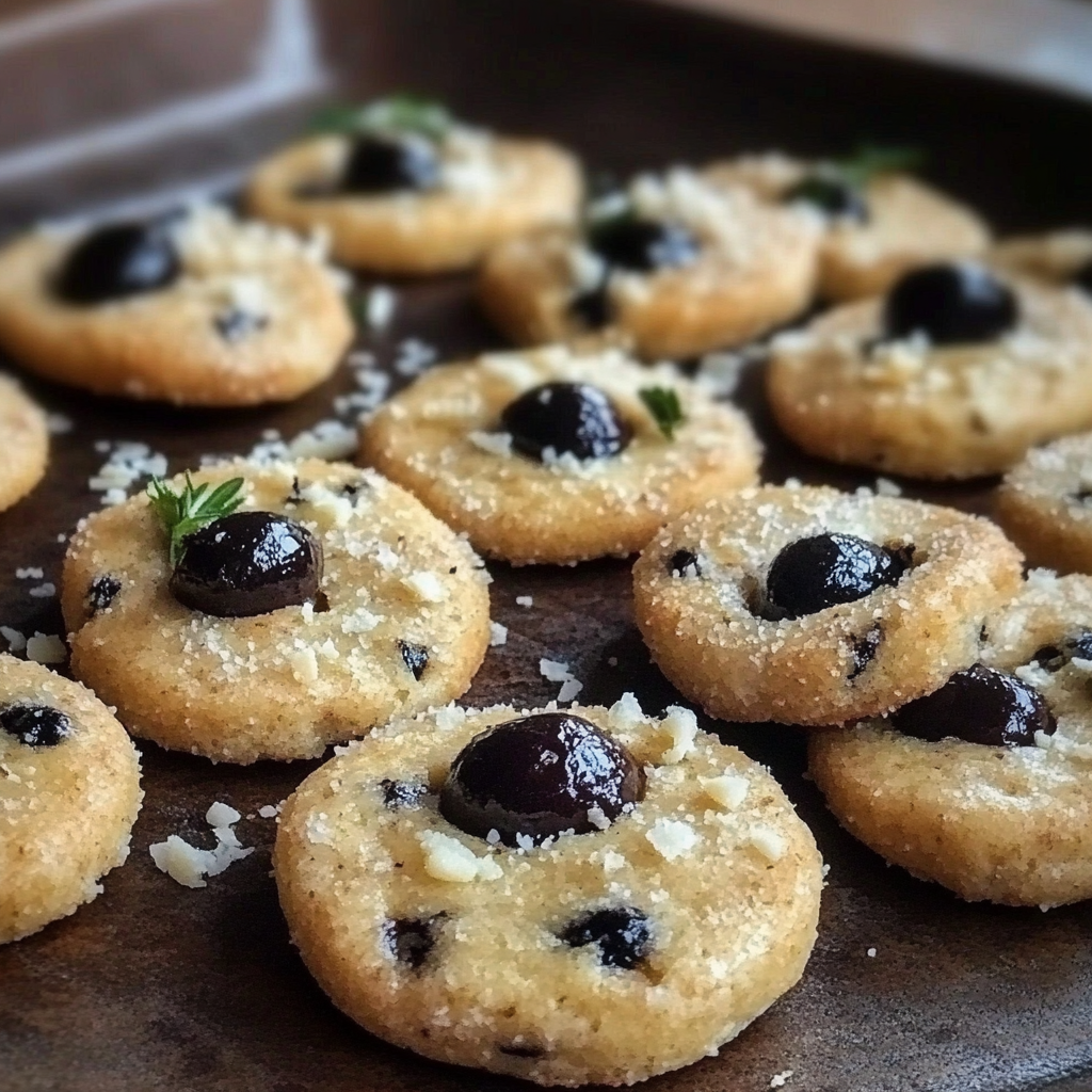 Cookies salés aux olives noires et parmesan