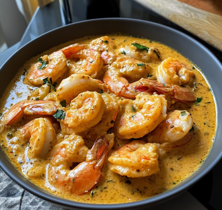Crevettes à l’ail et lait de coco façon curry