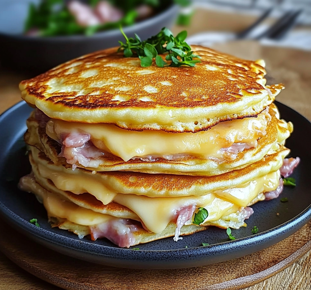 Pancakes Salés Jambon-Fromage