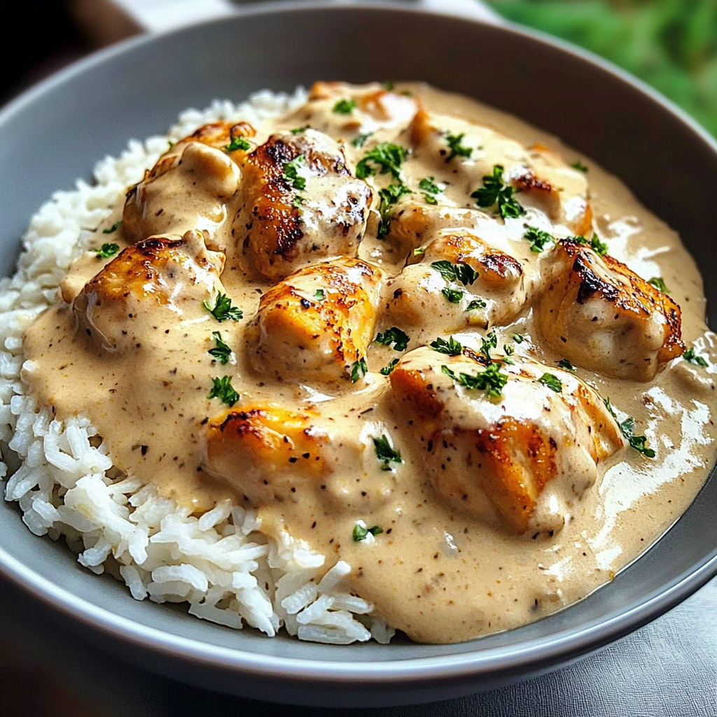 Creamy Smothered Chicken and Rice