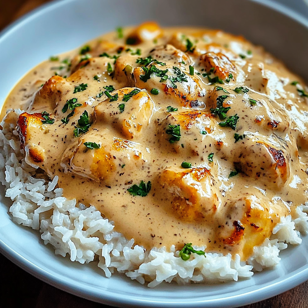 Creamy Smothered Chicken and Rice