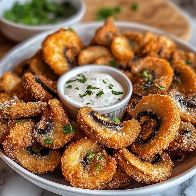Fried Sliced Mushrooms with Ranch