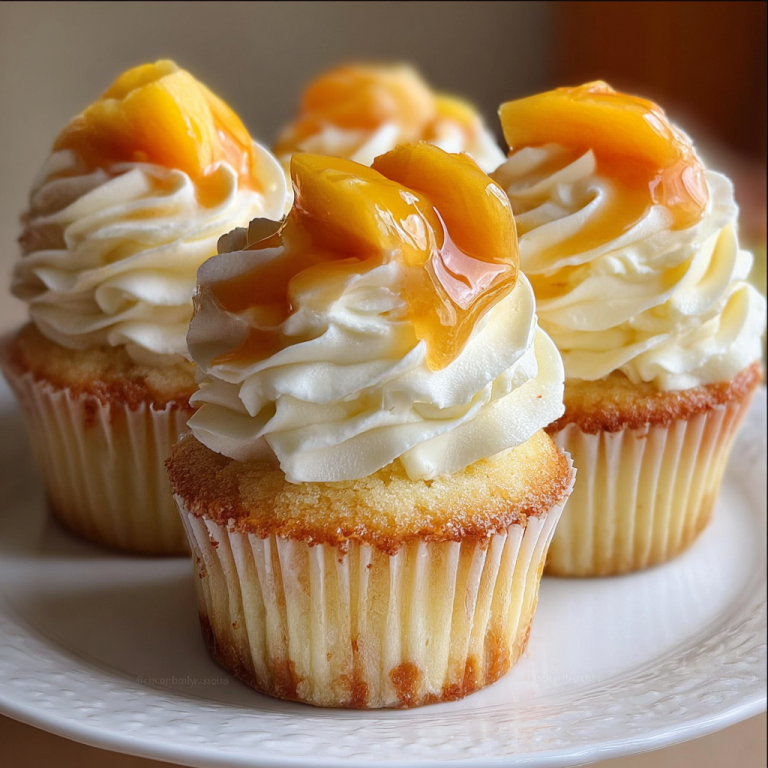 Honey Peach Cream Cheese Cupcakes