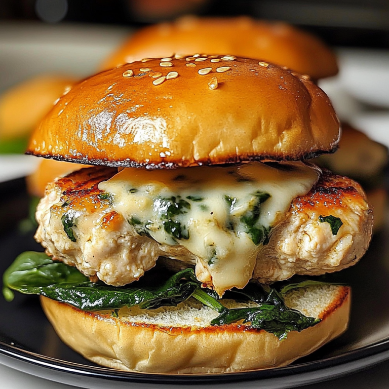 White Cheddar & Spinach Chicken Burgers