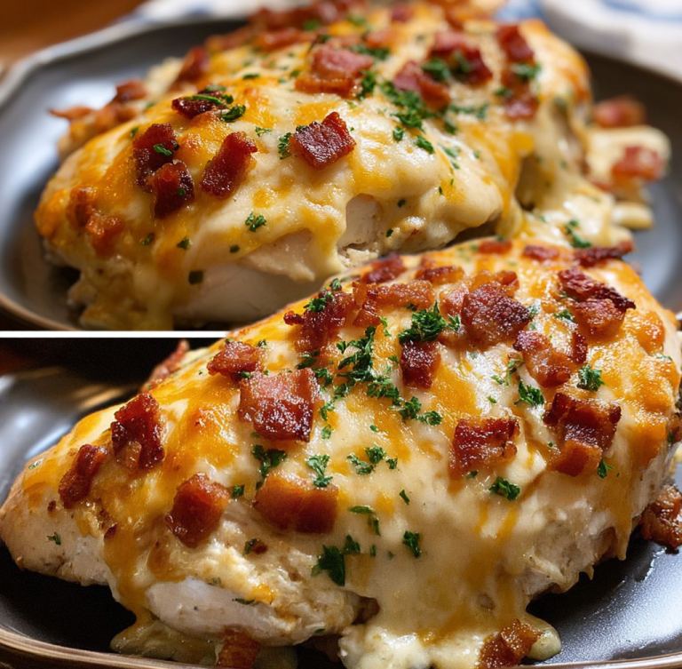 Cheesy Million Dollar Baked Chicken Breast with Cream Cheese & Bacon