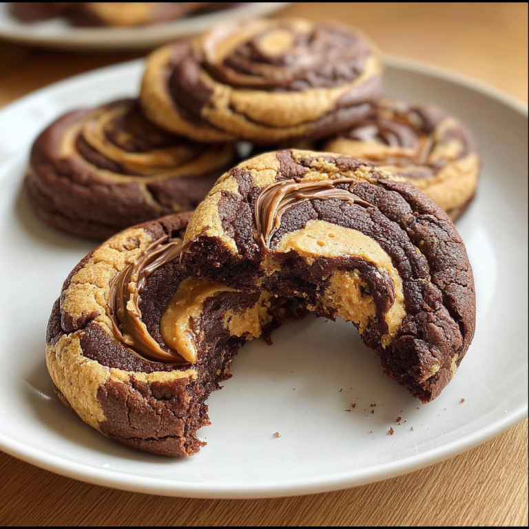 Swirled Brownie Cookies with a Peanut Butter Twist