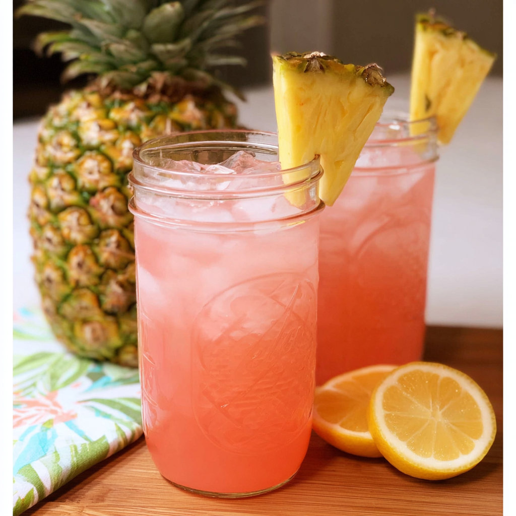 Pineapple Pink Lemonade Soda
