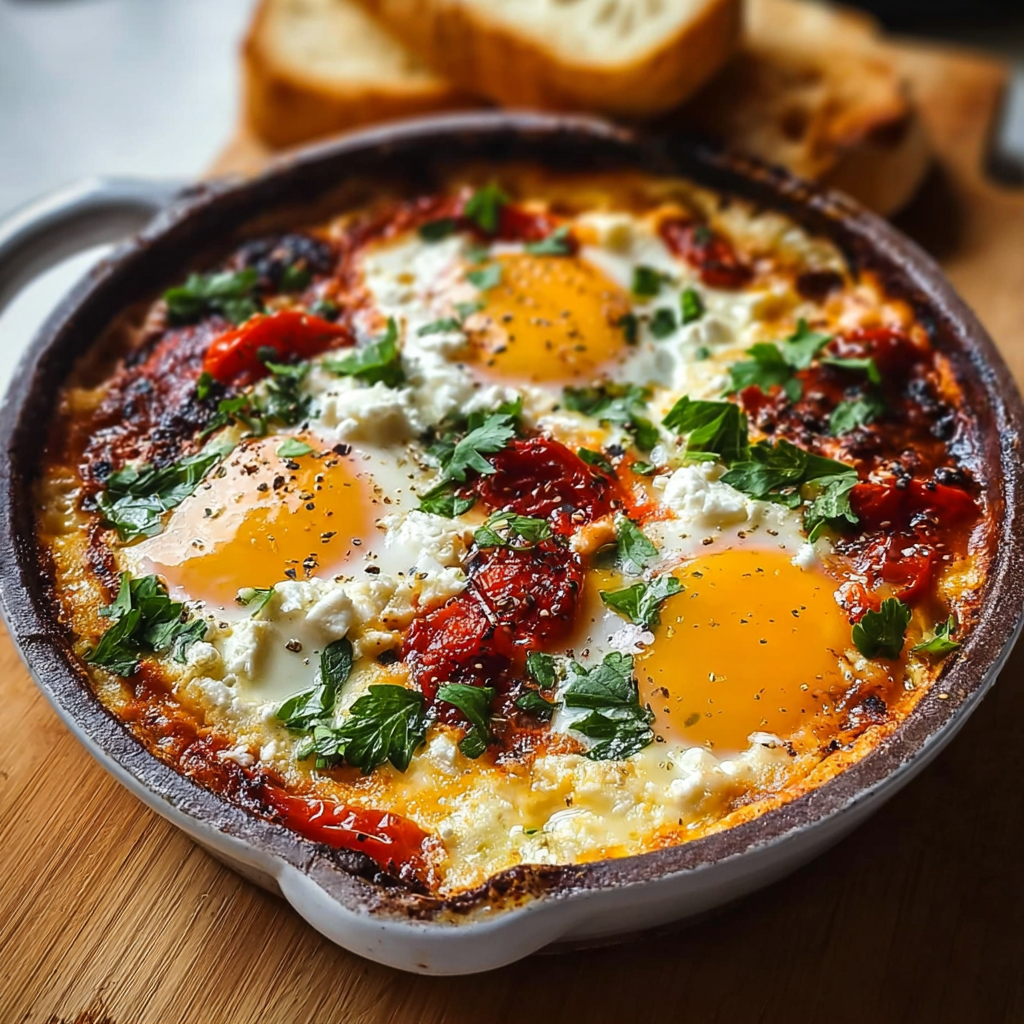 Mediterranean Baked Feta Eggs