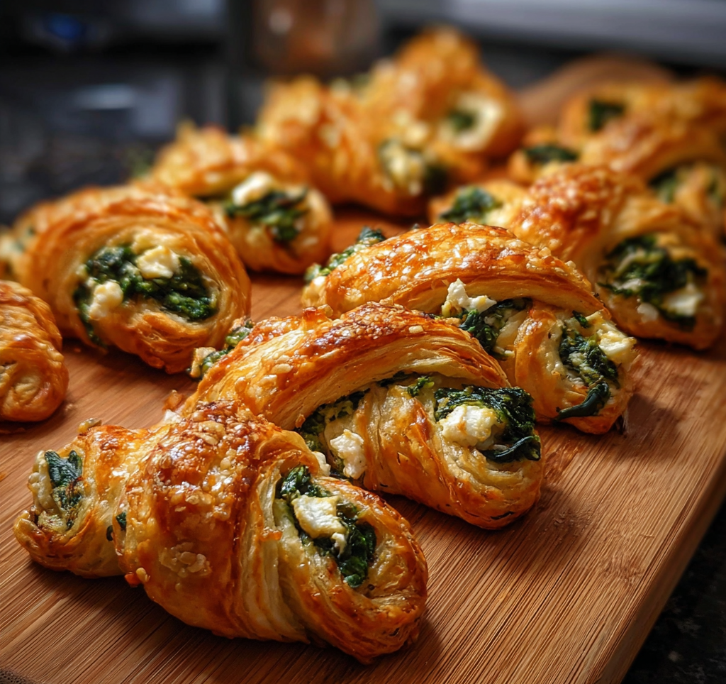 Spinach and Feta Puff Pastry Twists