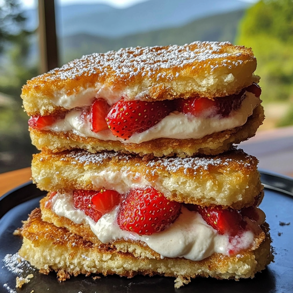 Fried Strawberry Cheesecake Sandwiches