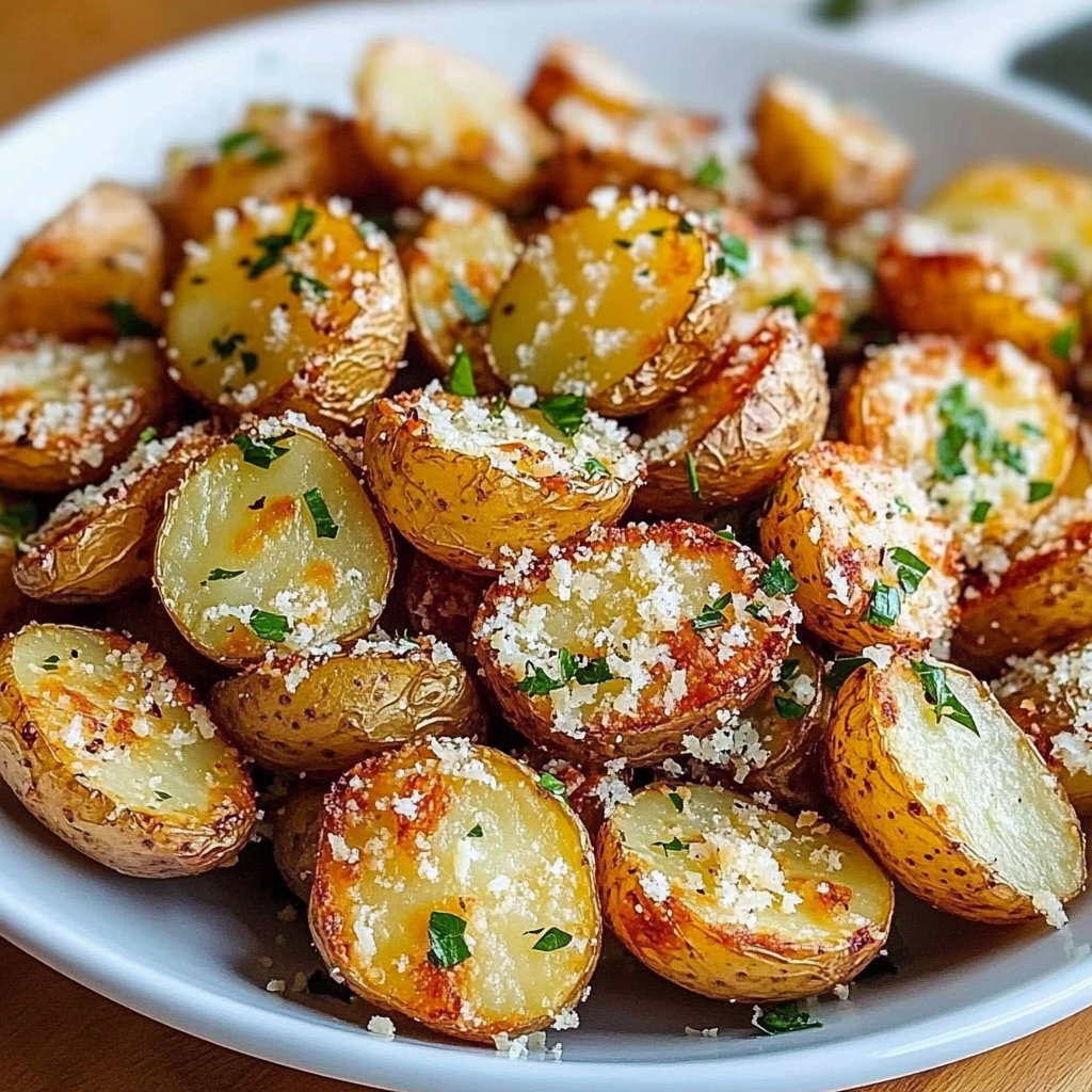 Viral Crispy Garlic Parmesan Crusted Potatoes