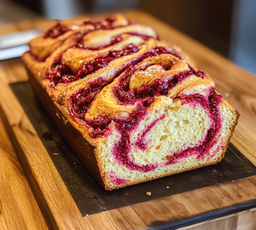 Raspberry Swirl Brioche Loaf