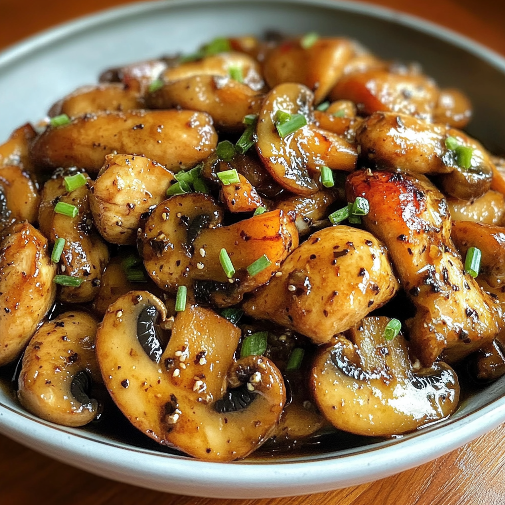 Black Pepper Chicken with Mushrooms