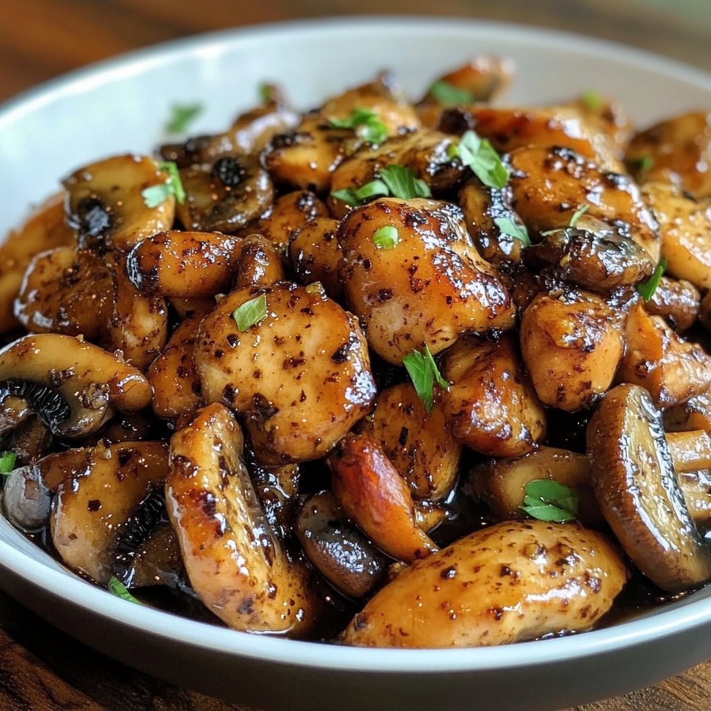 Black Pepper Chicken with Mushrooms