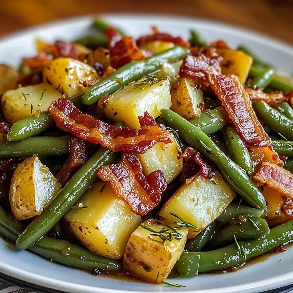 Country Ranch Green Beans and Potatoes with Bacon
