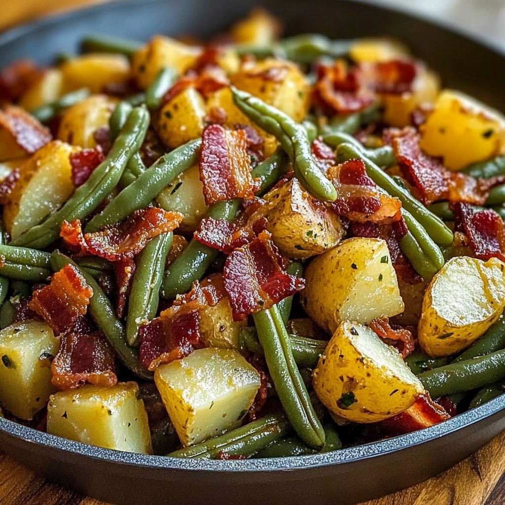Country Ranch Green Beans and Potatoes with Bacon