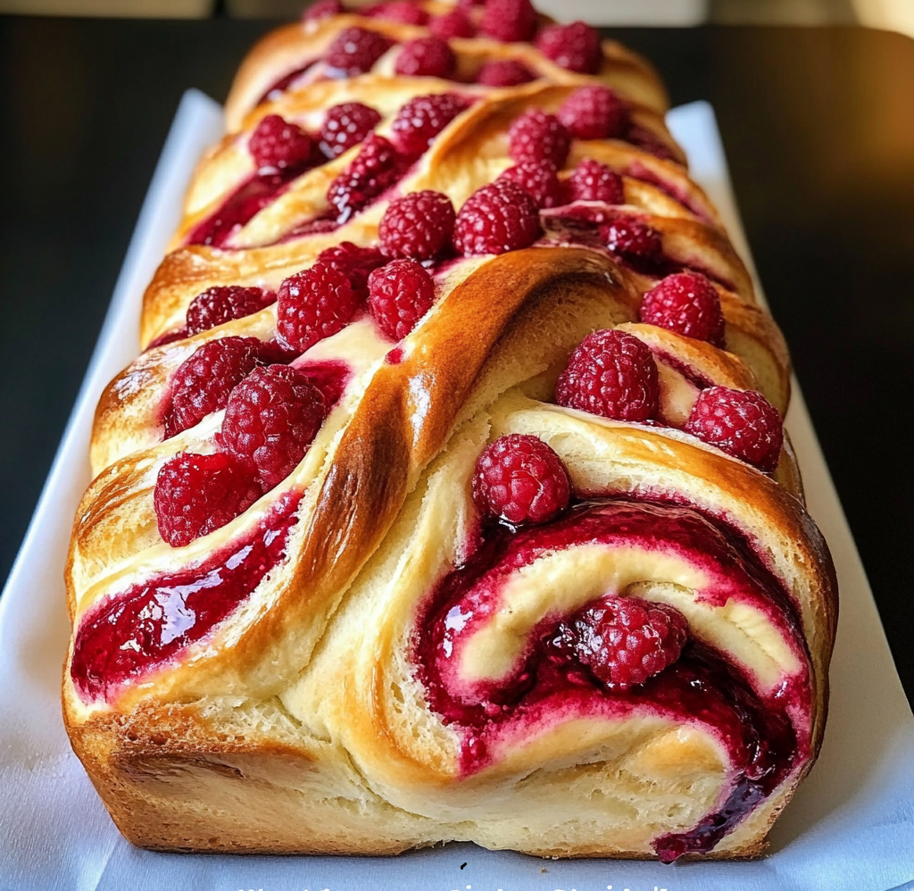 Raspberry Swirl Brioche Loaf