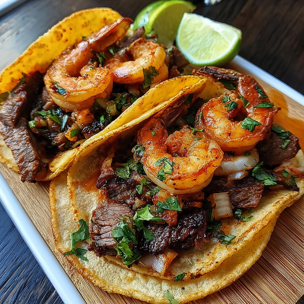 Shrimp and Steak Tacos