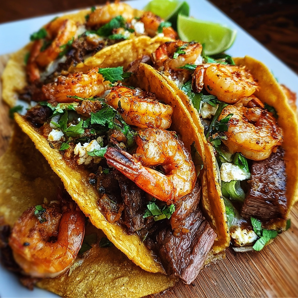 Shrimp and Steak Tacos