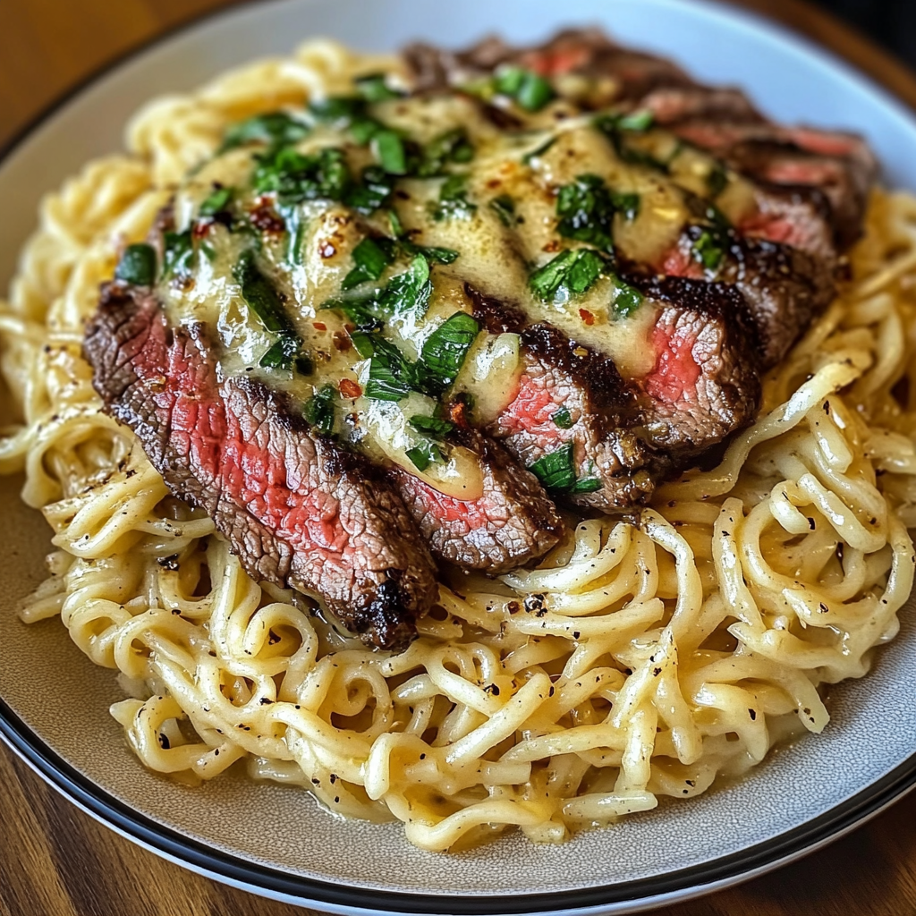 Garlic Butter Steak Lightning Noodles