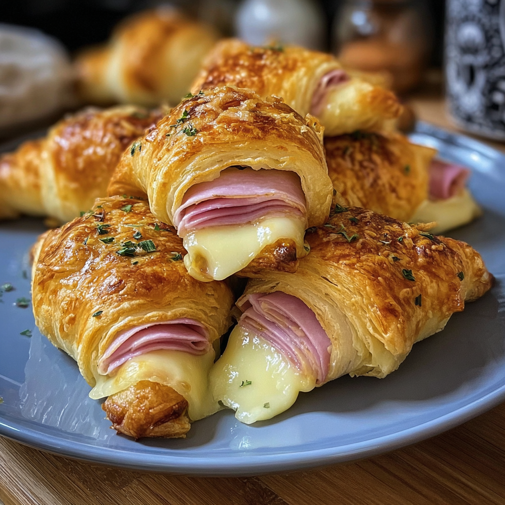 Baked Ham and Cheese Croissants