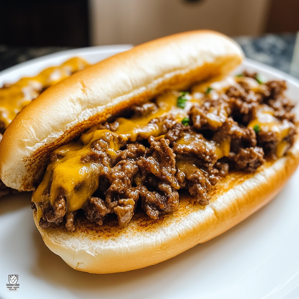 Cheesy Hot Beef Sandwich