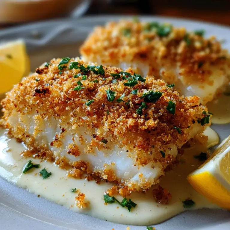 Crispy Mayonnaise & Panko Crusted Baked Fish