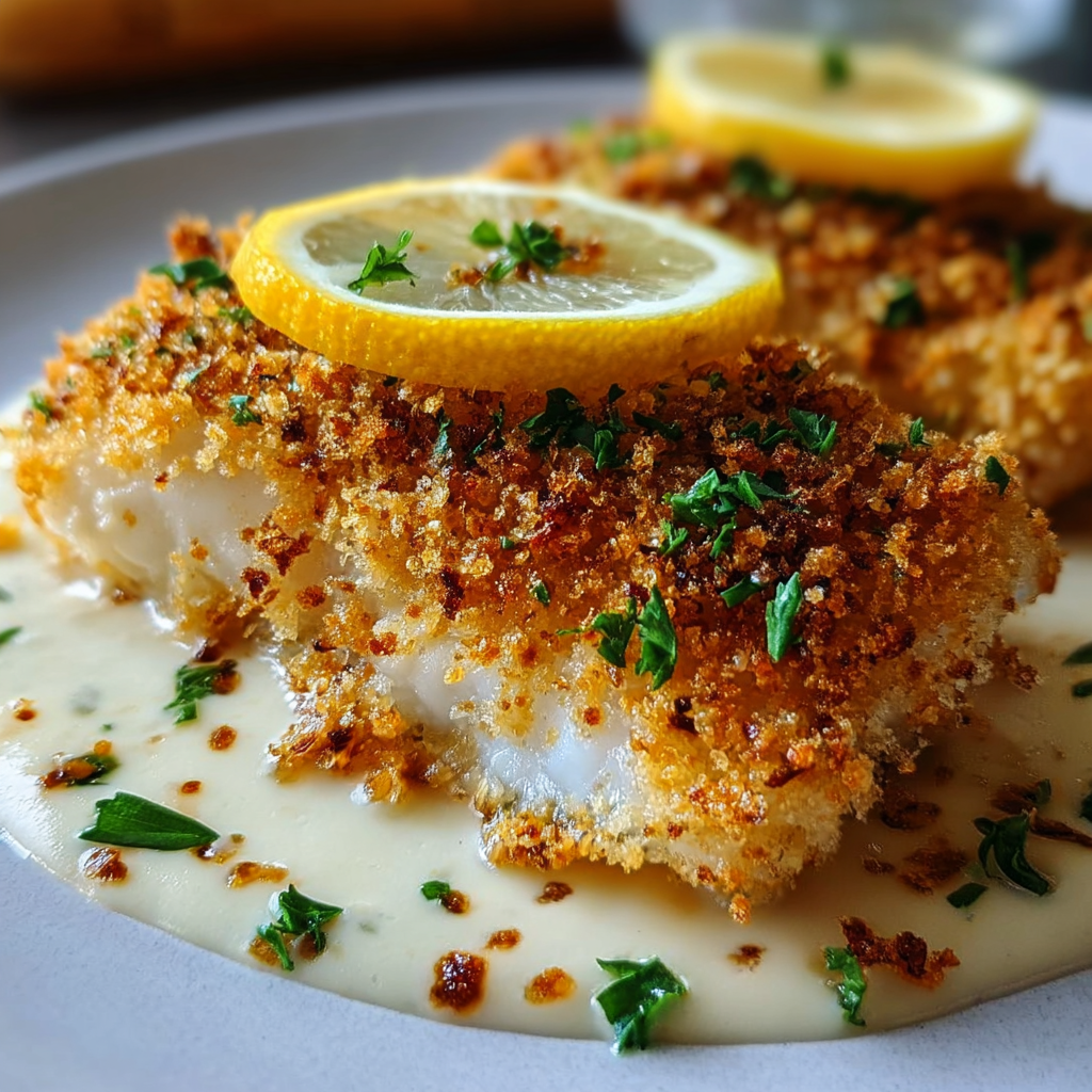 Crispy Mayonnaise & Panko Crusted Baked Fish