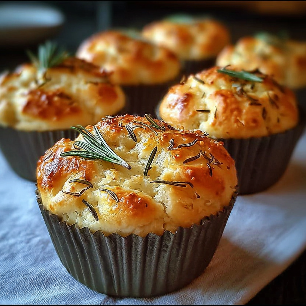 Garlic Rosemary Focaccia Muffins