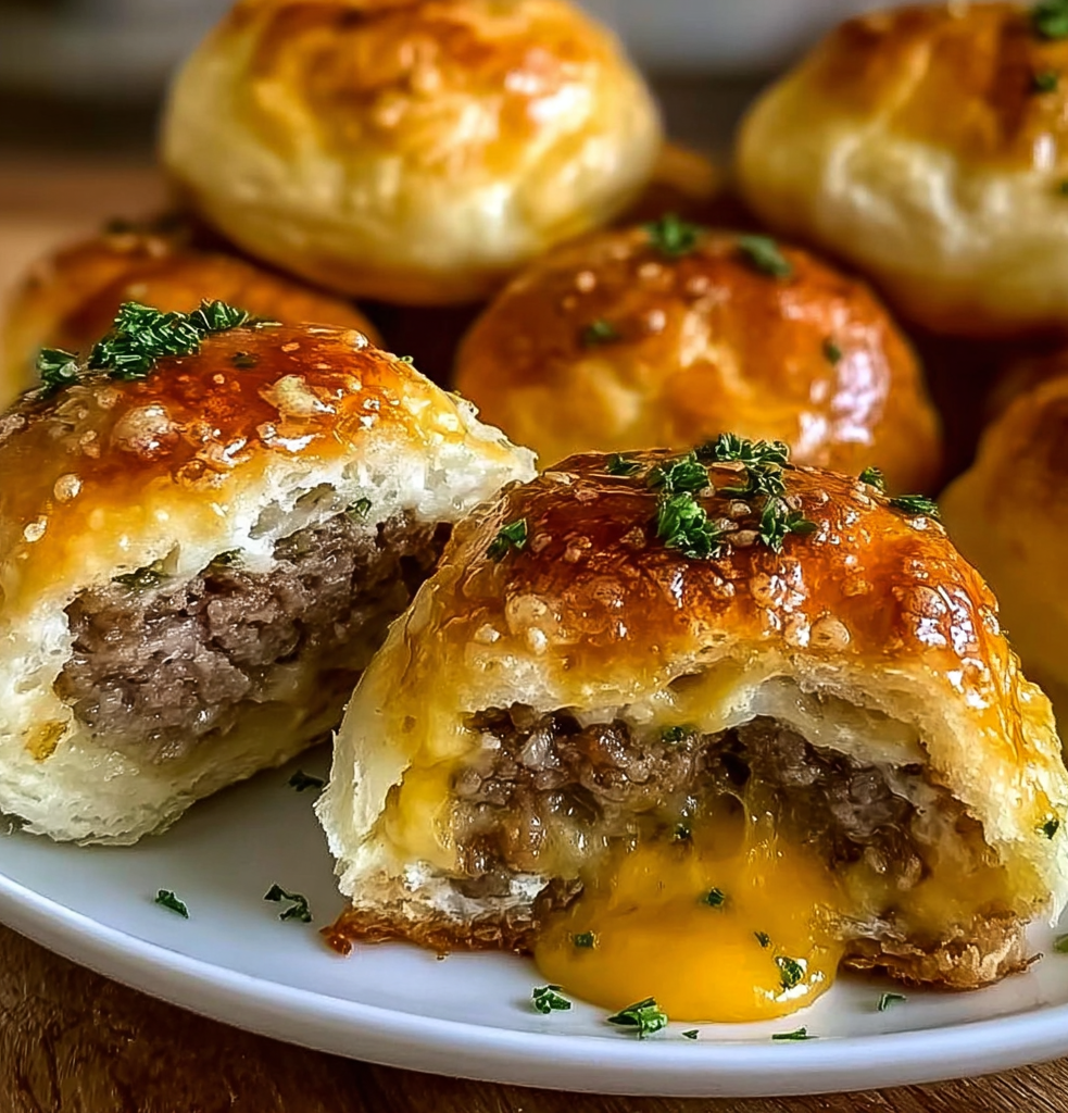 Garlic Parmesan Cheeseburger Bombs