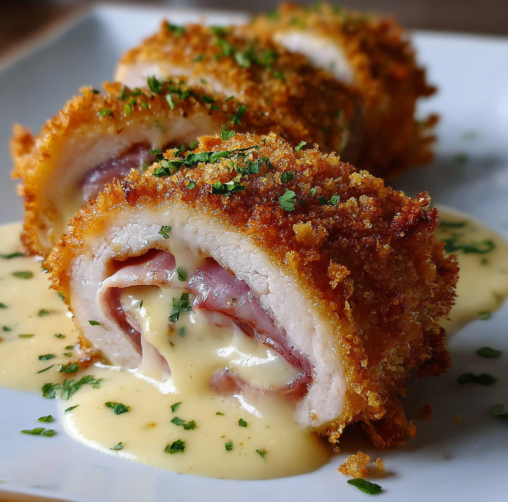 Crispy creamy chicken cordon bleu