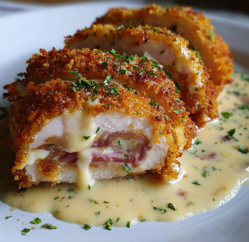 Crispy creamy chicken cordon bleu