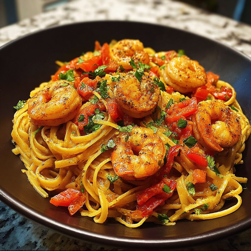 Jamaican Shrimp Pasta