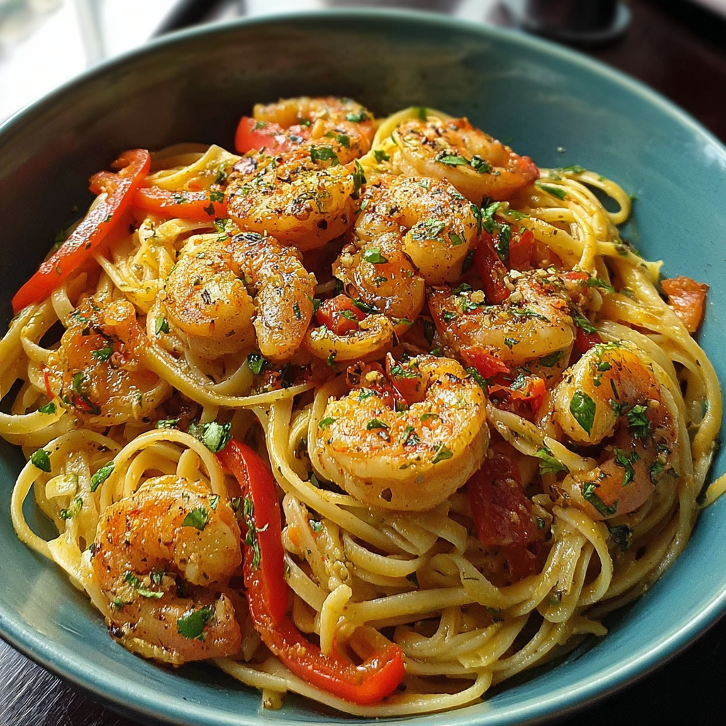 Jamaican Shrimp Pasta
