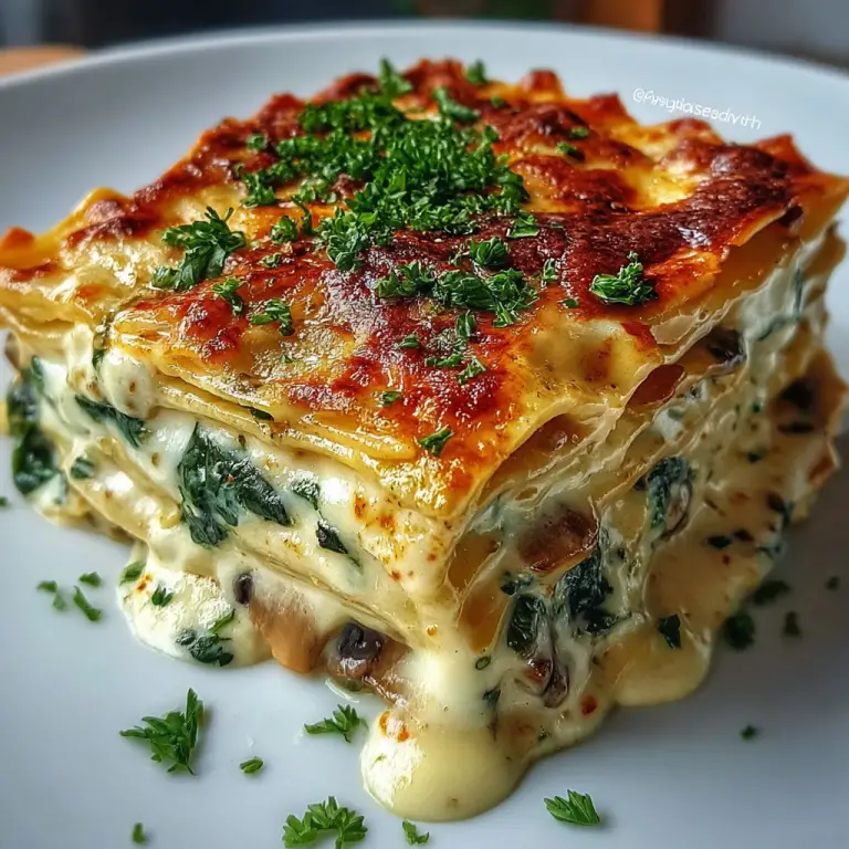 Creamy Spinach Mushroom Lasagna